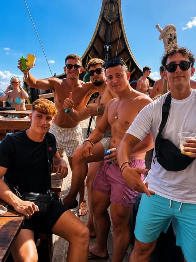 Guests enjoying the party on deck